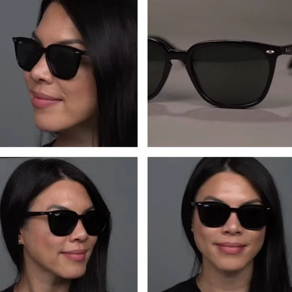 Ray Ban Polarized Unisex Sunglass RB436255-18-145 Black Square Authentic NEW